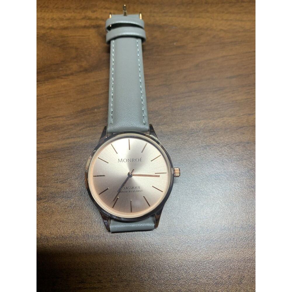 F Monroe Classique WR Maestro Stainless Rose Gold Toronto Grey Leather